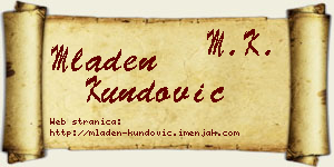 Mladen Kundović vizit kartica